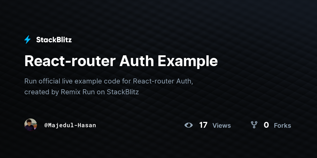 React router Auth Example StackBlitz