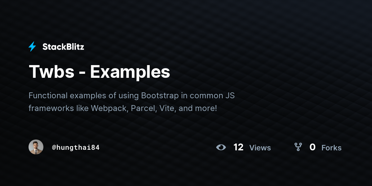 Twbs - Examples - StackBlitz
