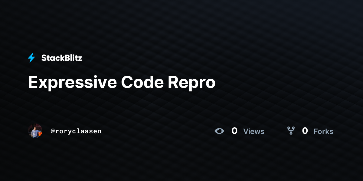 Expressive Code Repro - StackBlitz