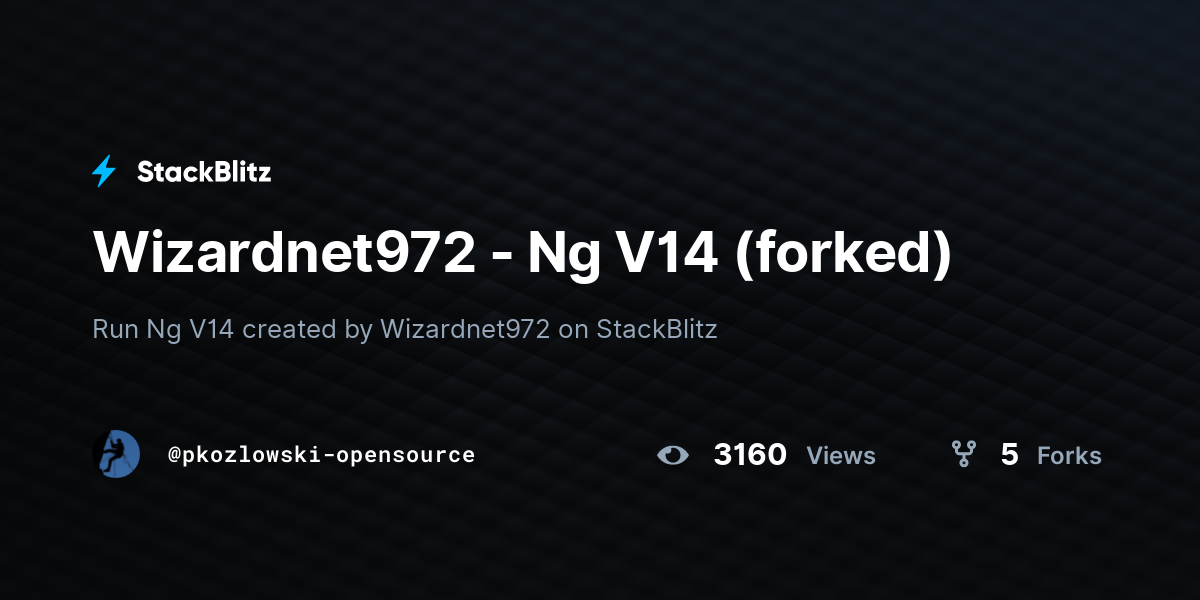 Wizardnet972 - Ng V14 (forked) - StackBlitz
