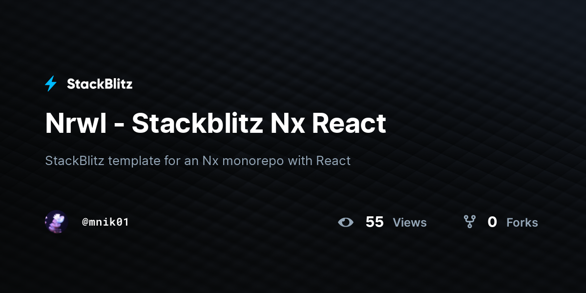 Nrwl - Stackblitz Nx React - StackBlitz