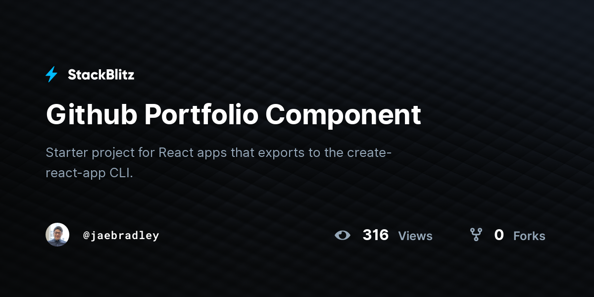 Github Portfolio Component - StackBlitz