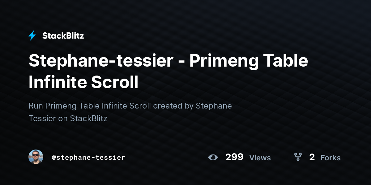 Stephane-tessier - Primeng Table Infinite Scroll - StackBlitz