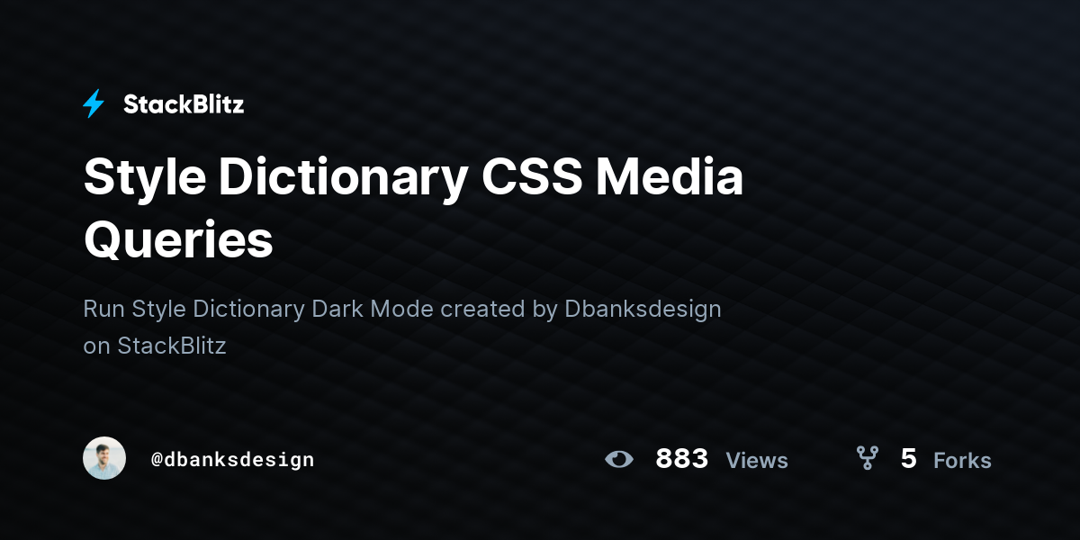 Style Dictionary CSS Media Queries - StackBlitz