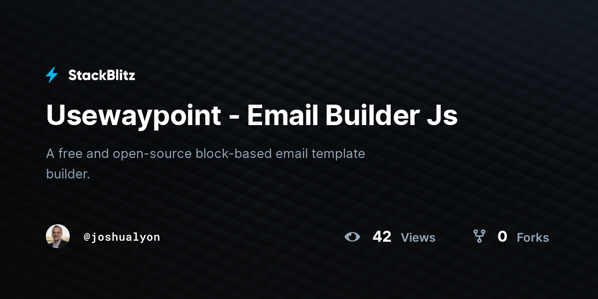 Usewaypoint - Email Builder Js - StackBlitz