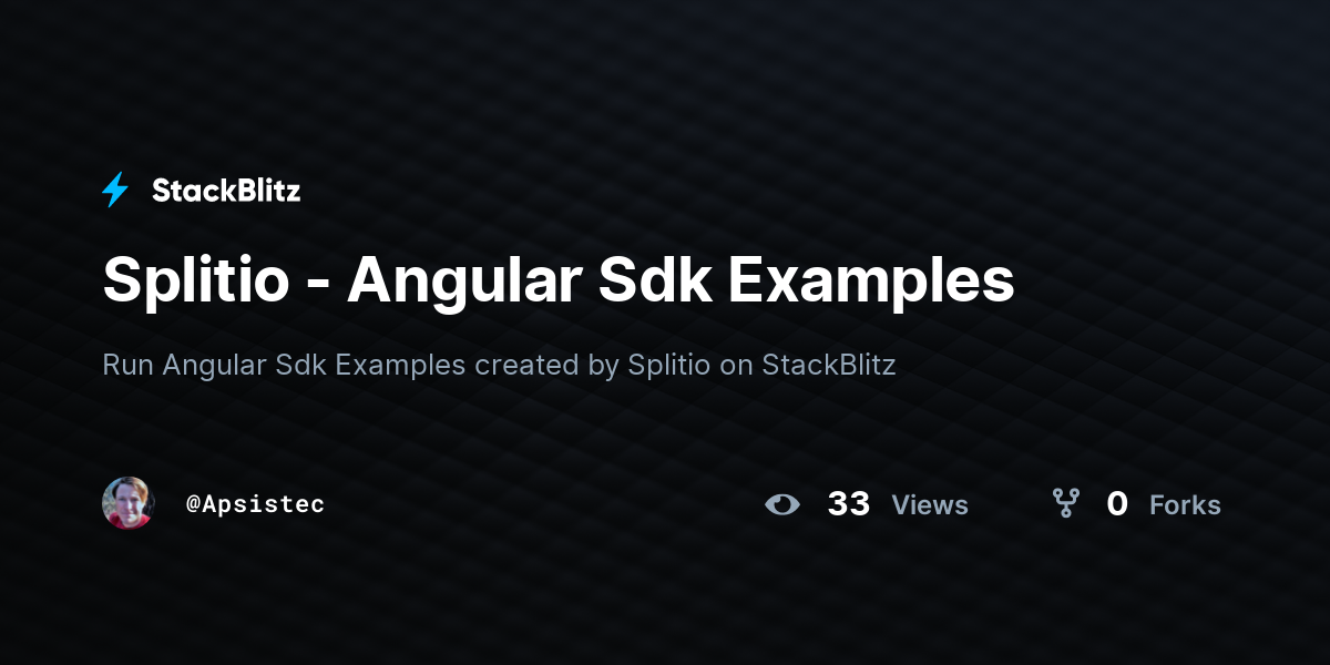 Splitio - Angular Sdk Examples - StackBlitz