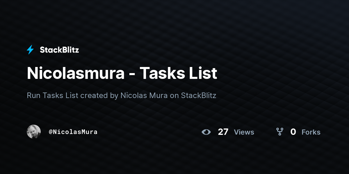 Nicolasmura - Tasks List - StackBlitz