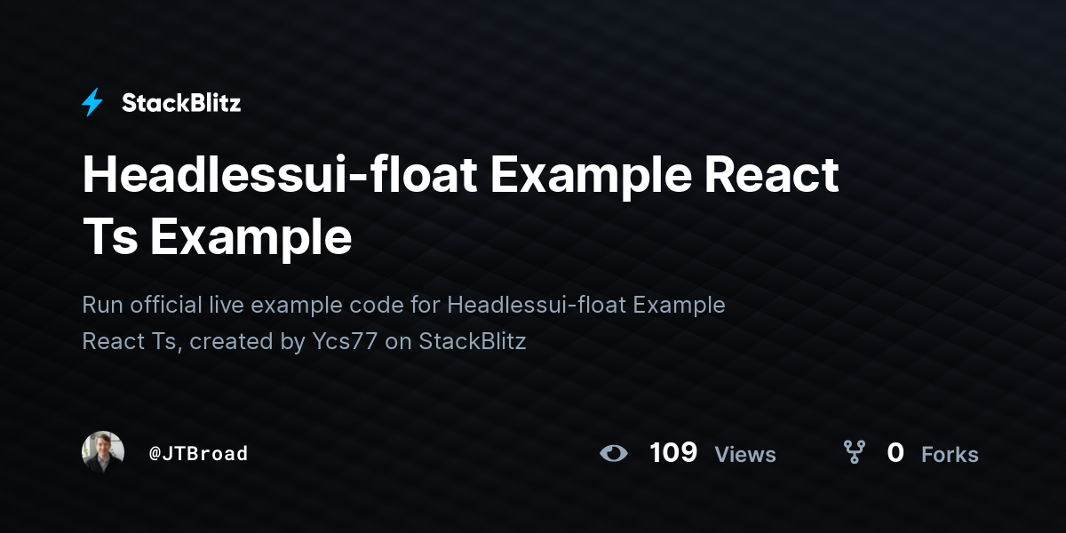 Headlessui-float Example React Ts Example - StackBlitz