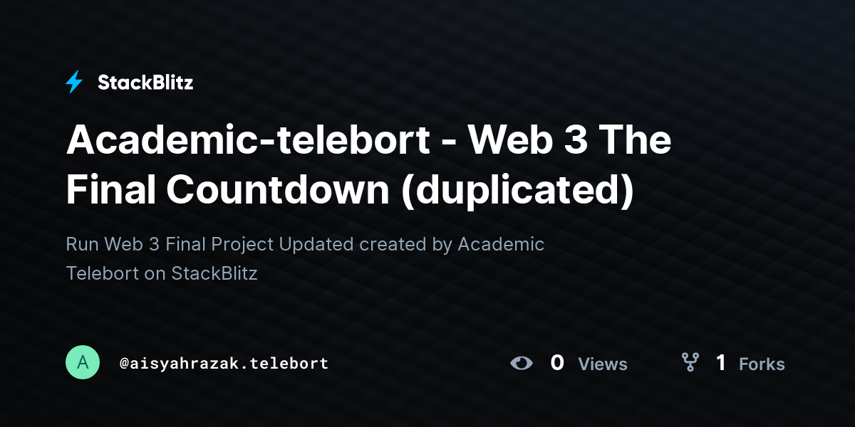 Academic-telebort - Web 3 The Final Countdown (duplicated) - StackBlitz