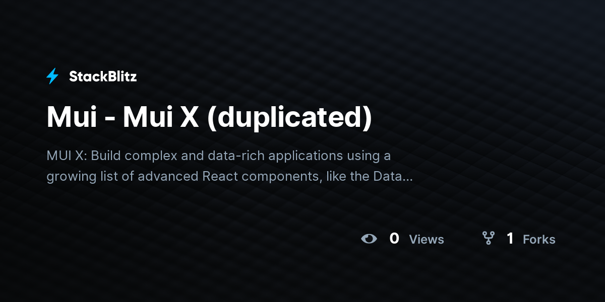 Mui - Mui X (duplicated) - StackBlitz