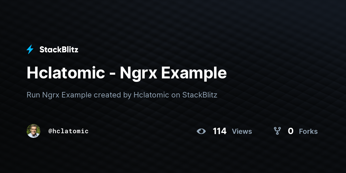 Hclatomic - Ngrx Example - StackBlitz