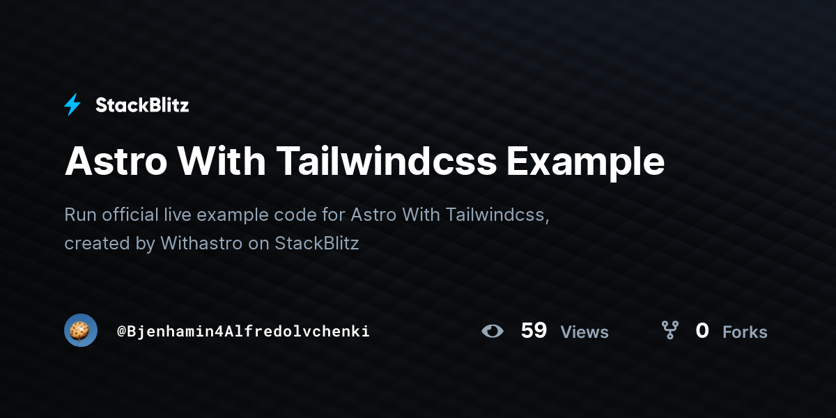 Astro With Tailwindcss Example - StackBlitz