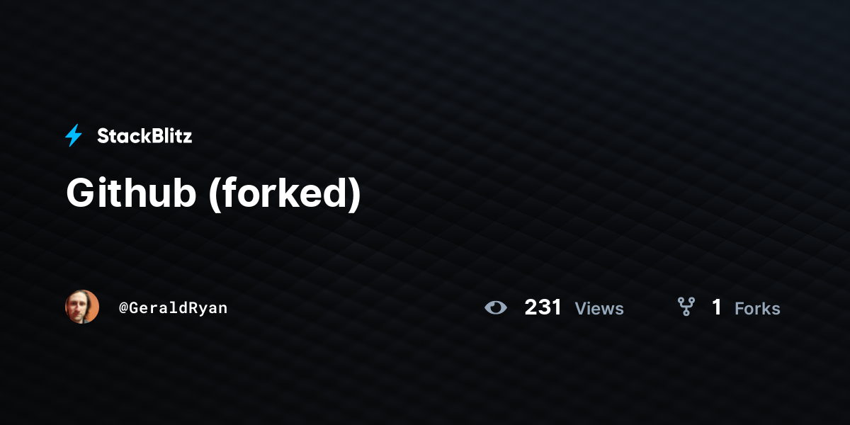Github (forked) - StackBlitz