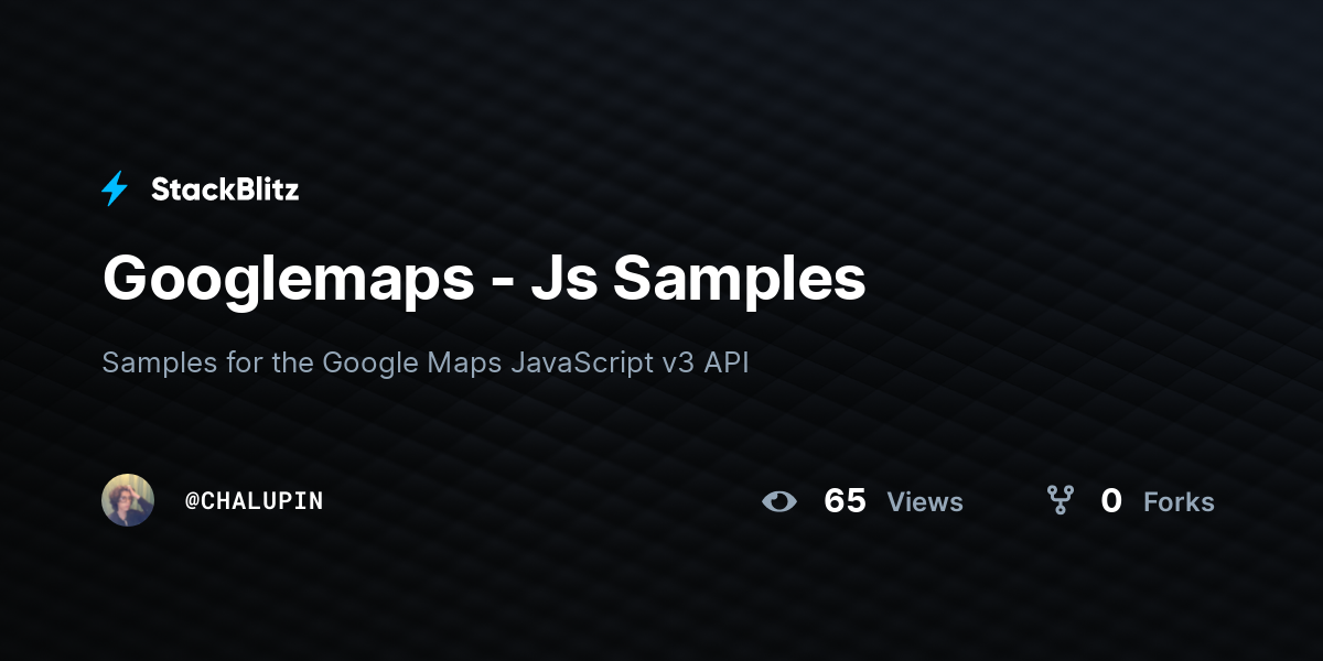 Googlemaps - Js Samples - StackBlitz
