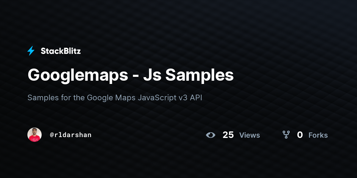 Googlemaps - Js Samples - StackBlitz