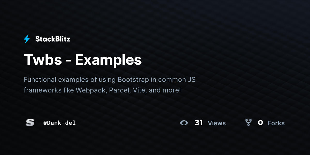 Twbs - Examples - StackBlitz