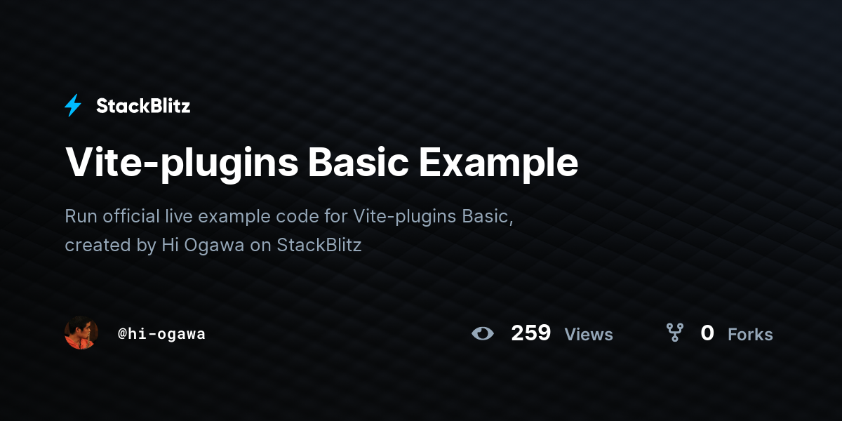 Vite-plugins Basic Example - StackBlitz