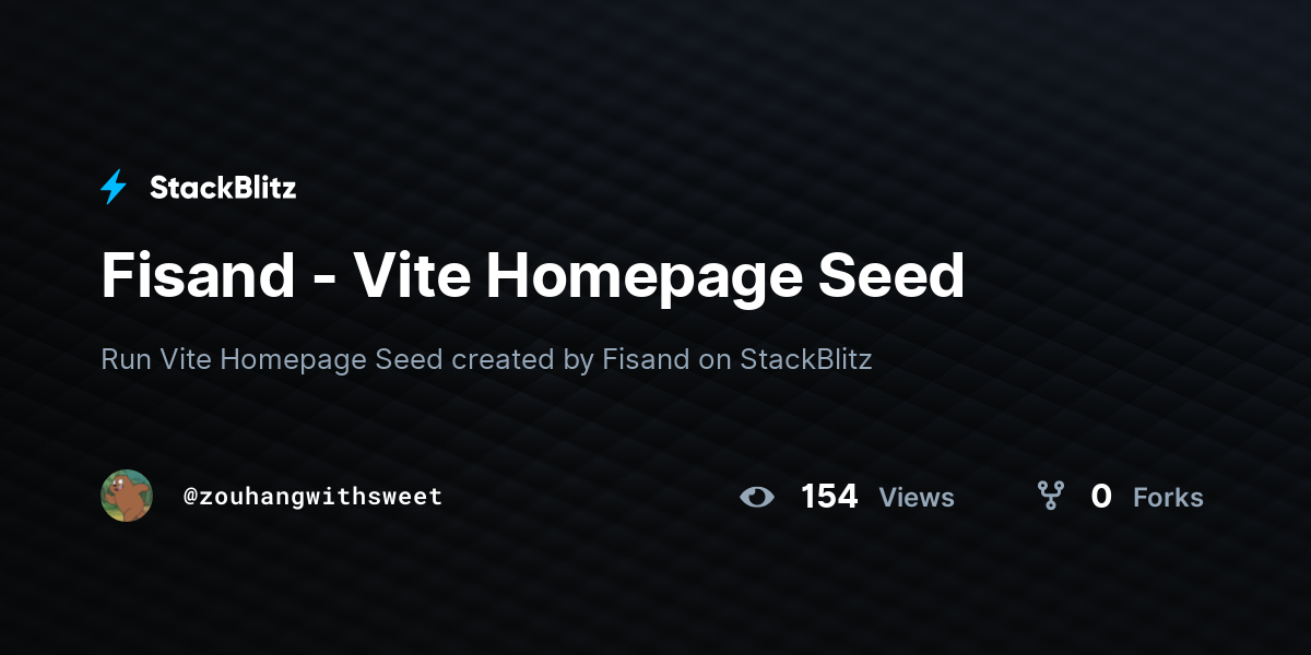 Fisand - Vite Homepage Seed - StackBlitz