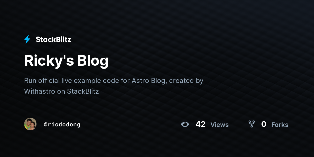 Ricky's Blog - StackBlitz