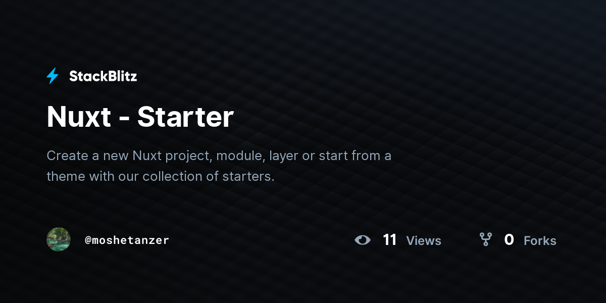 Nuxt - Starter - StackBlitz