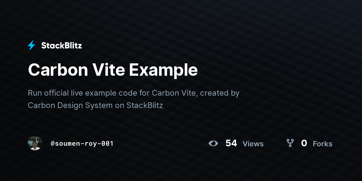 Carbon Vite Example - StackBlitz