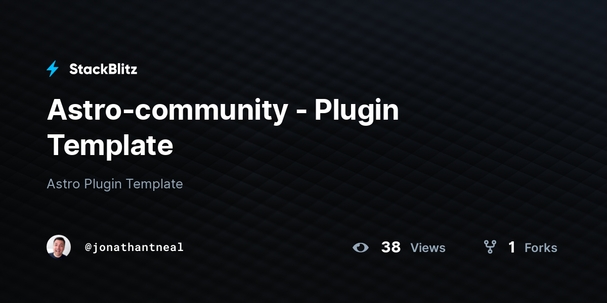Astro-community - Plugin Template - StackBlitz