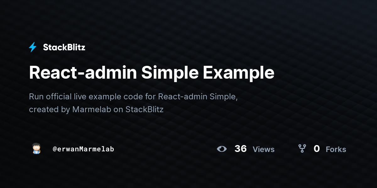 React-admin Simple Example - StackBlitz
