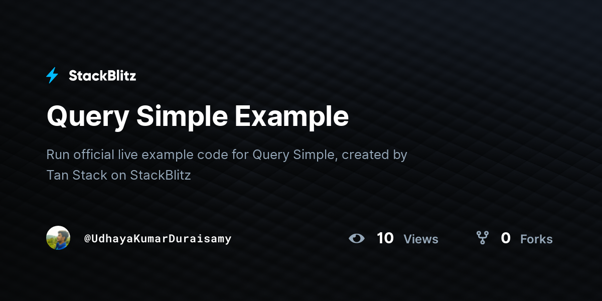 Query Simple Example - StackBlitz