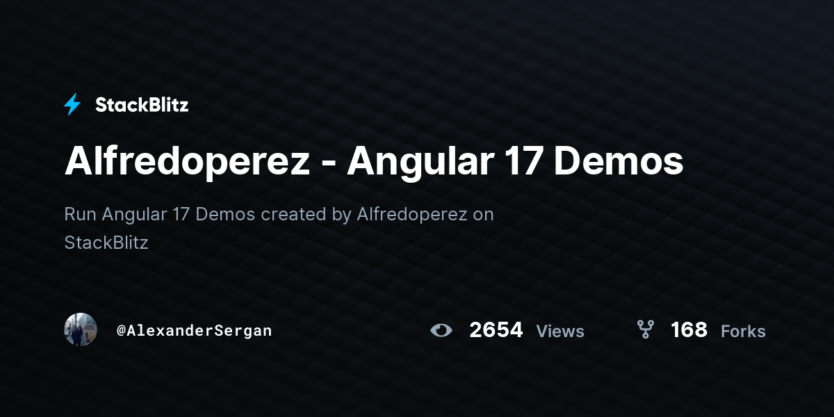 Alfredoperez - Angular 17 Demos - StackBlitz