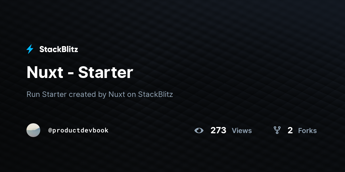 Nuxt - Starter - StackBlitz