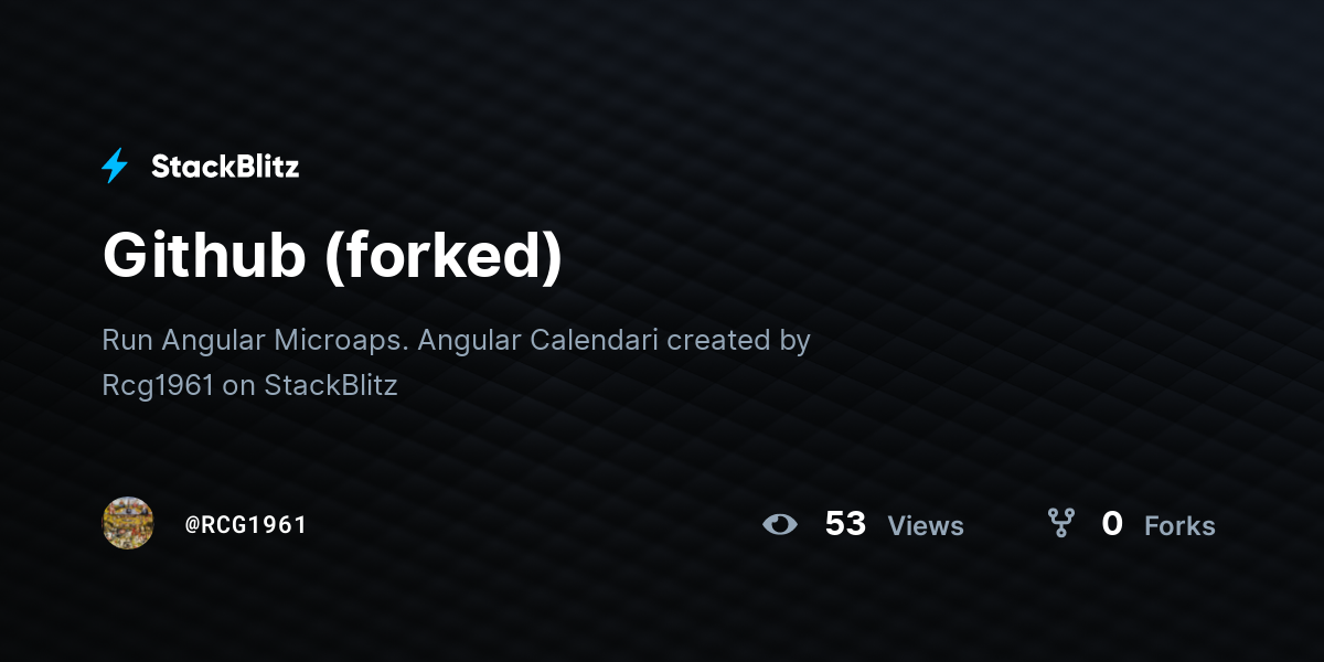 Github (forked) - StackBlitz