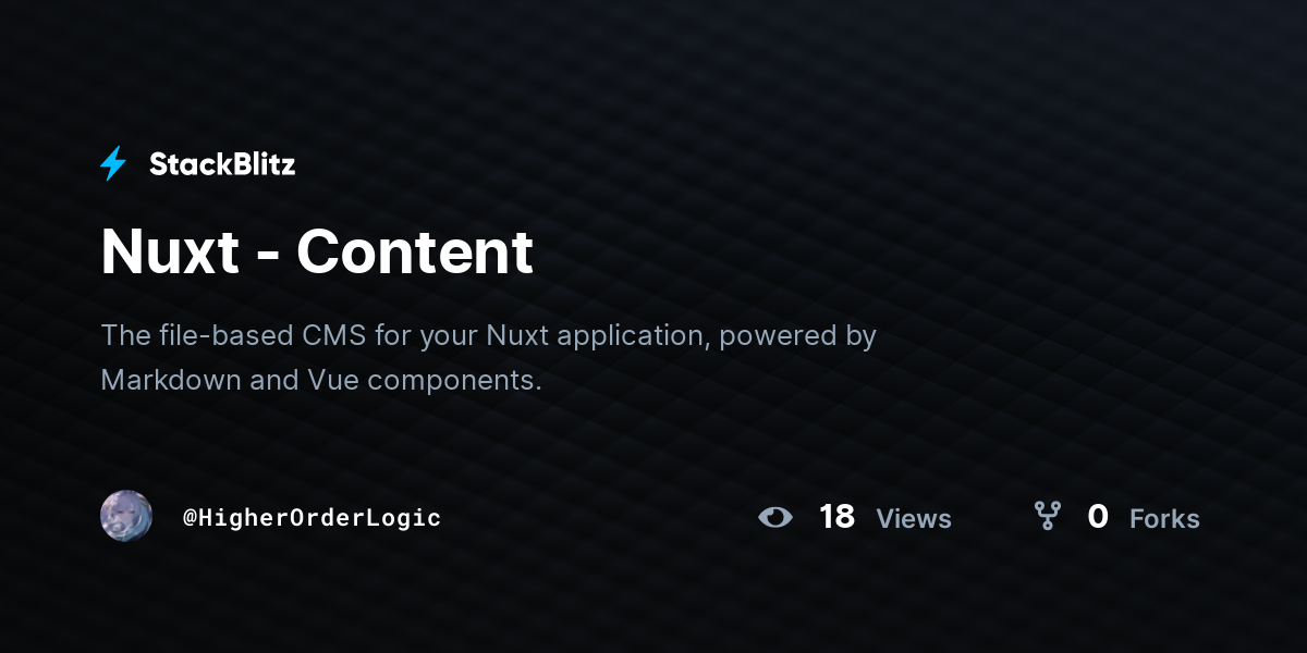 Nuxt - Content - StackBlitz