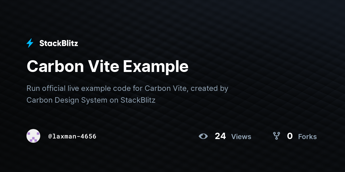 Carbon Vite Example - StackBlitz