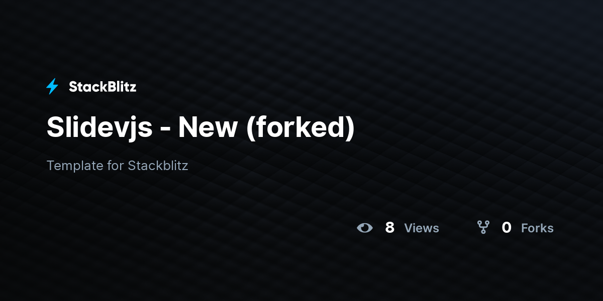 Slidevjs - New (forked) - StackBlitz