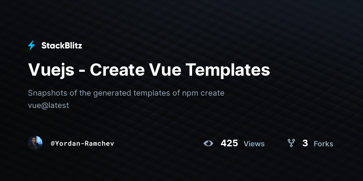 Vuejs - Create Vue Templates - StackBlitz