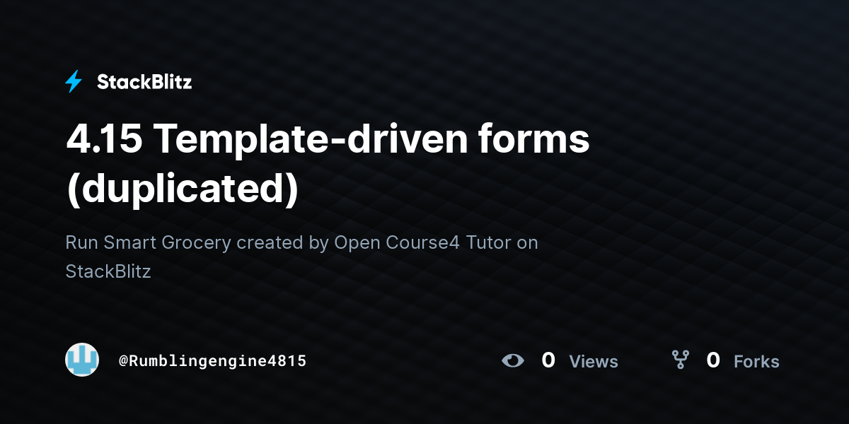 4.15 Template-driven forms (duplicated) - StackBlitz