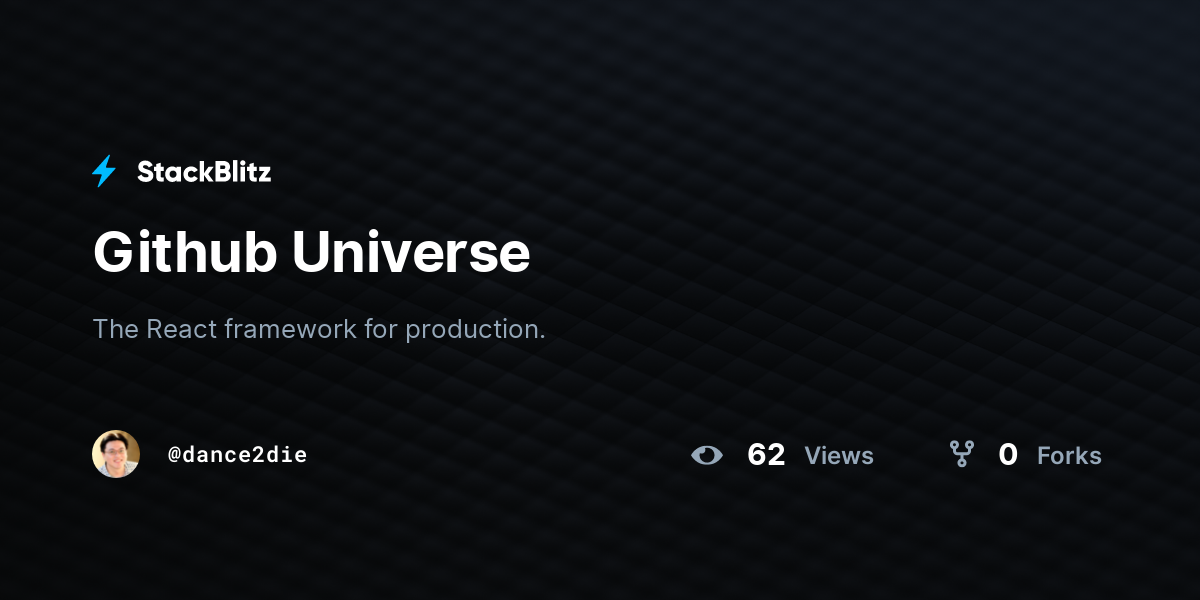 Github Universe - StackBlitz