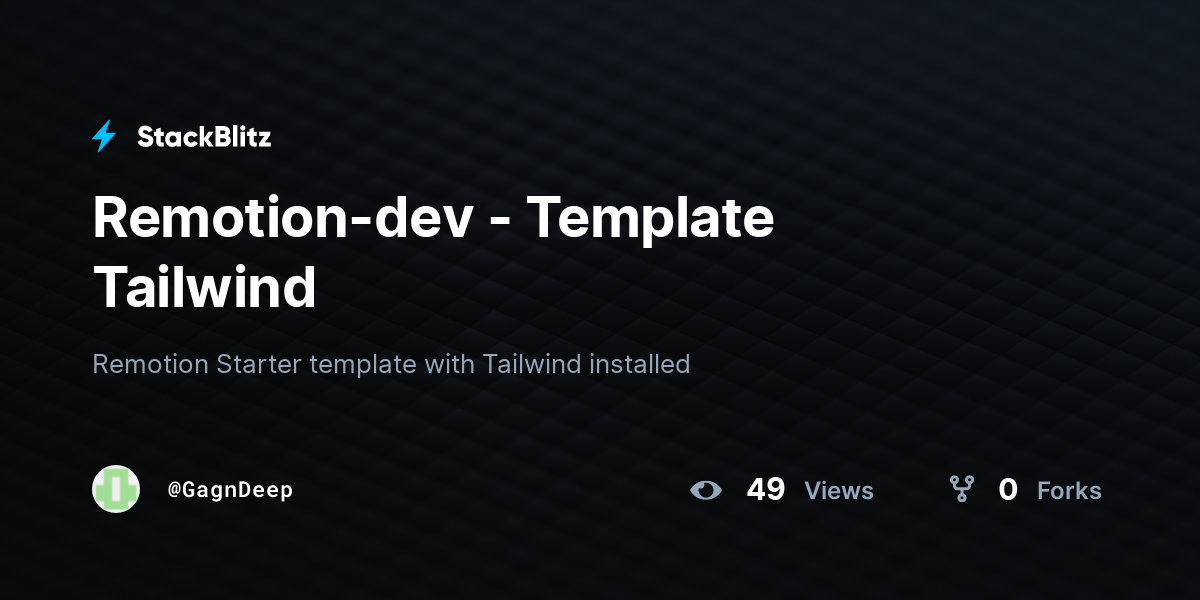 Remotion-dev - Template Tailwind - StackBlitz