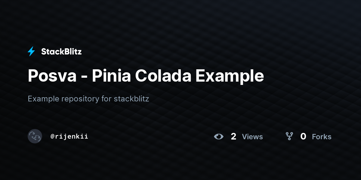 Posva - Pinia Colada Example - StackBlitz