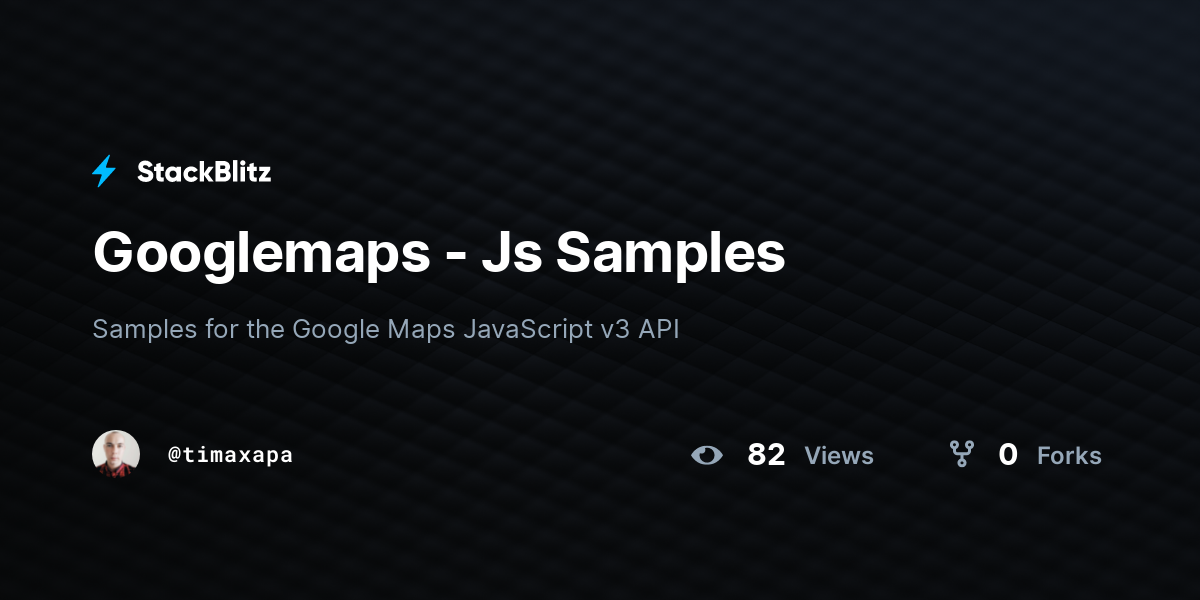 Googlemaps - Js Samples - StackBlitz