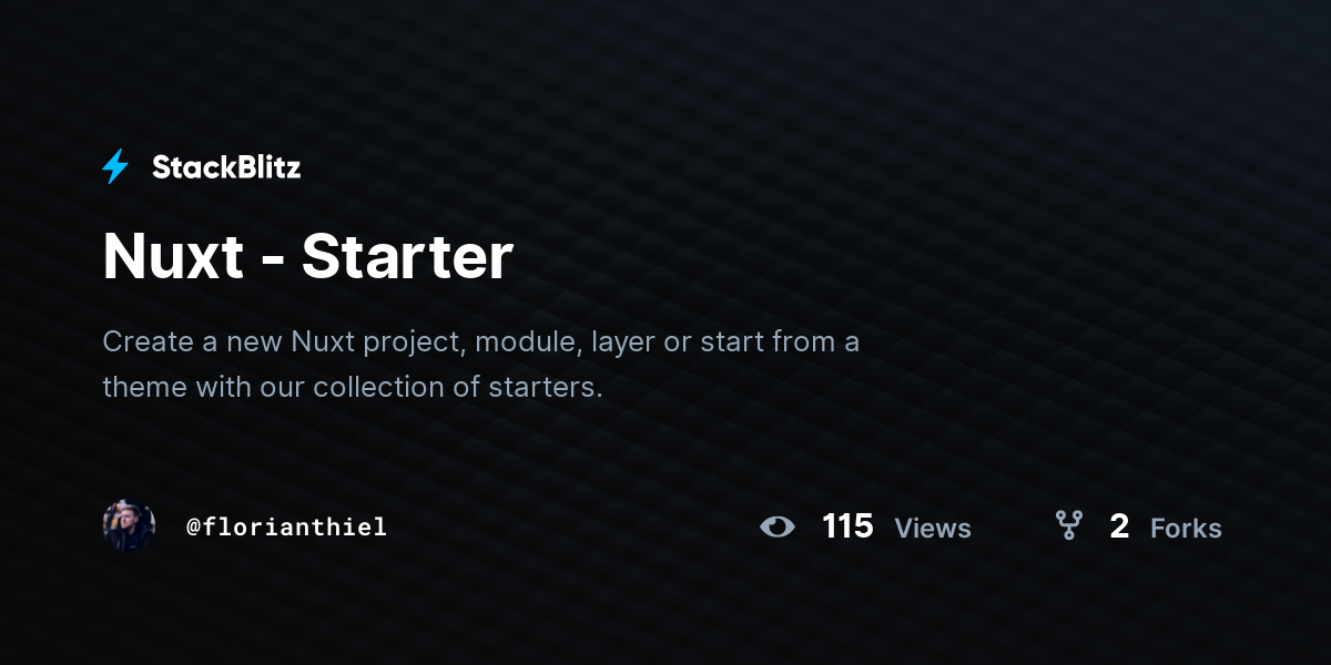 Nuxt - Starter - StackBlitz