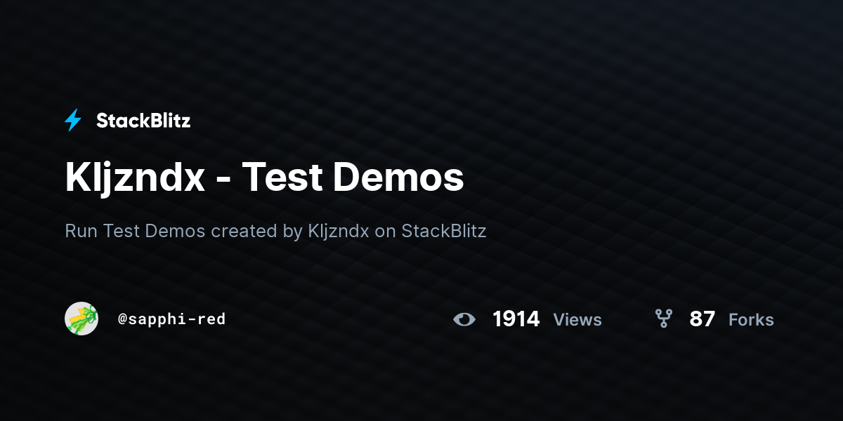 Kljzndx - Test Demos - StackBlitz