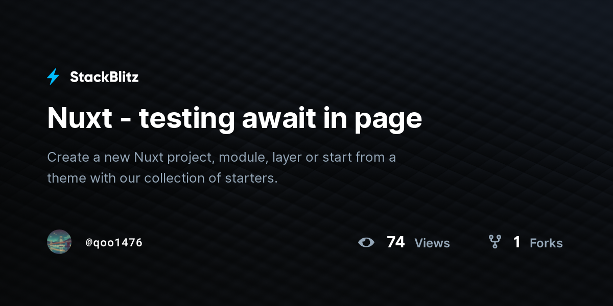 Nuxt - testing await in page - StackBlitz