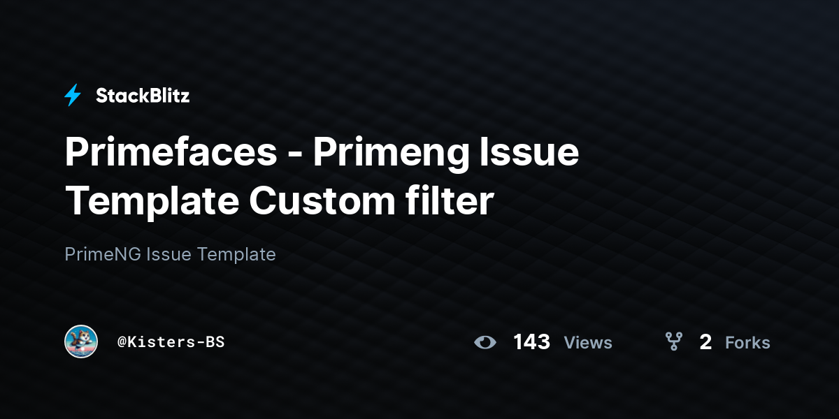 Primefaces Primeng Issue Template Custom filter StackBlitz