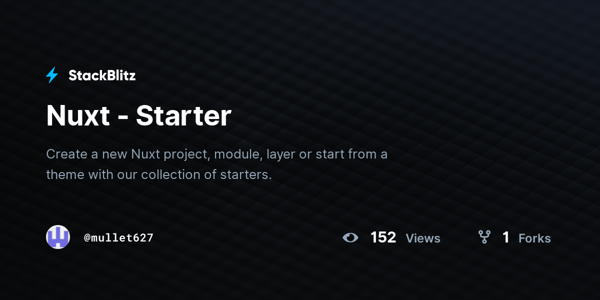 Nuxt - Starter - StackBlitz