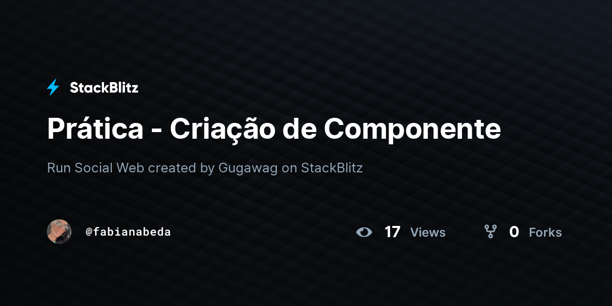 Prática - Criação de Componente - StackBlitz