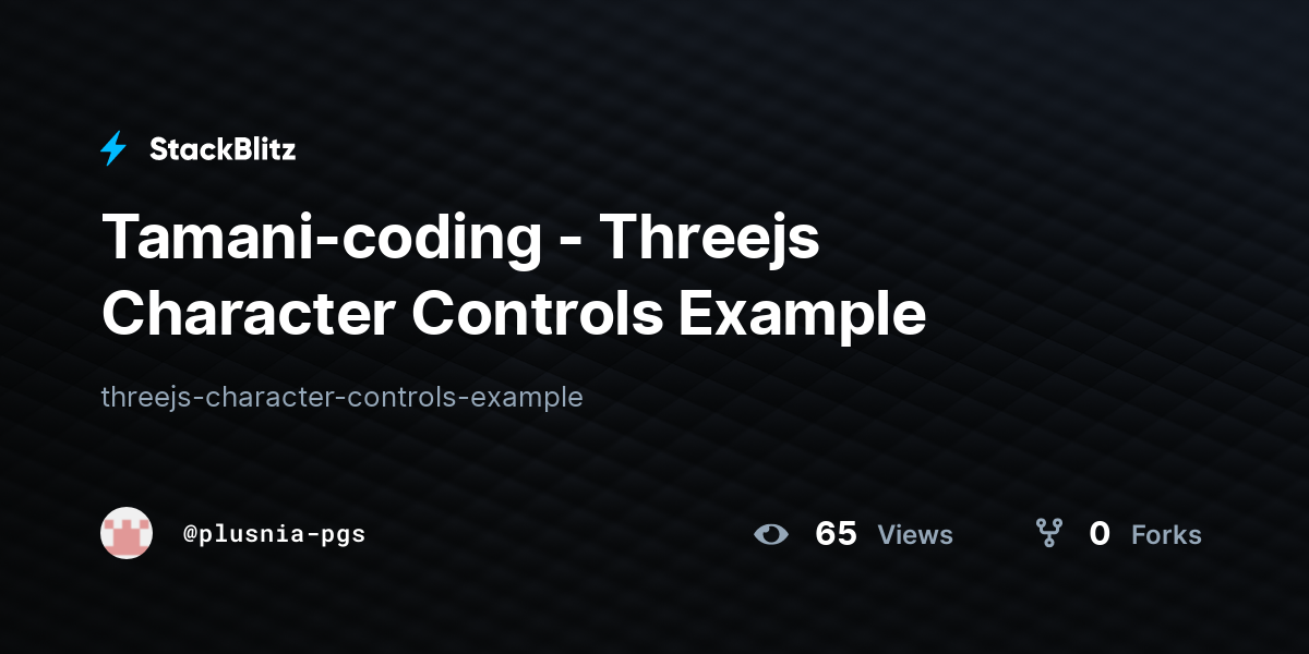 Tamanicoding Threejs Character Controls Example StackBlitz