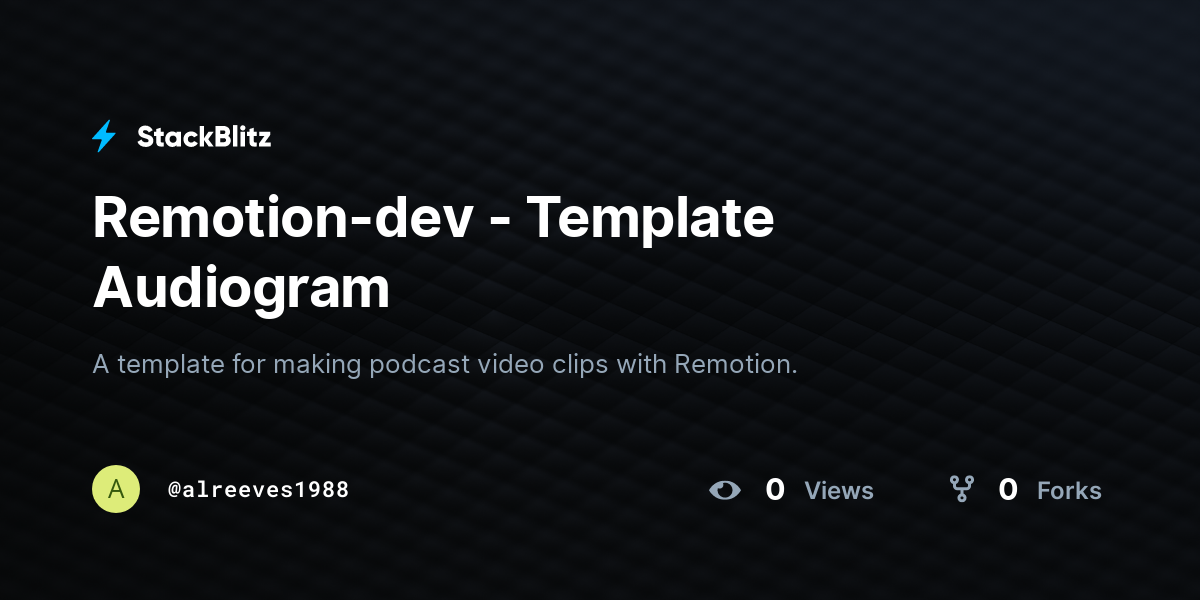 Remotion-dev - Template Audiogram - StackBlitz