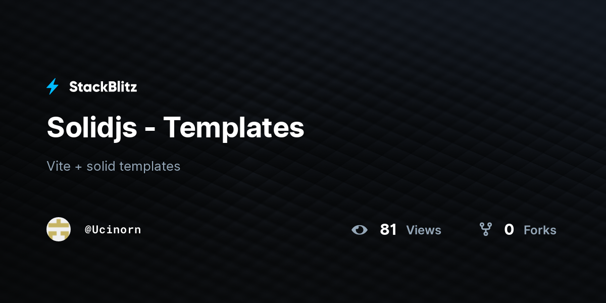 Solidjs - Templates - StackBlitz