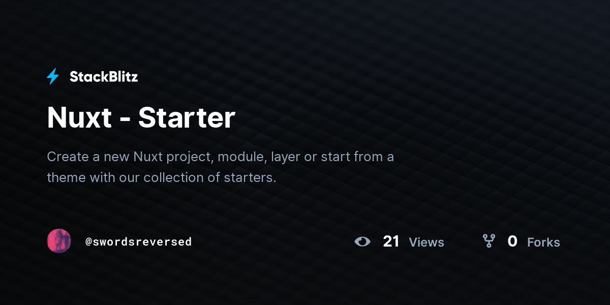 Nuxt - Starter - StackBlitz